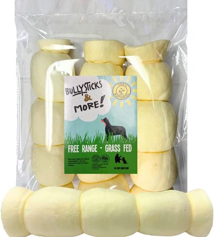 BULLYSTICKS & MORE Beef Cheek Rolls for Dogs (10-12" Extra Thick - 3 Count) - Beef Cheek Bones for Dogs - Dog Parents Choice - Premium No Hide Rolls in Kuwait