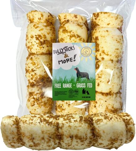 BULLYSTICKS & MORE Beef Cheek Rolls for Dogs (10-12" Extra Thick - 3 Count) - Beef Cheek Bones for Dogs - Dog Parents Choice - Premium No Hide Rolls in Kuwait