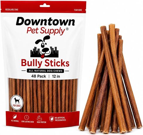 Downtown Pet Supply Bully Sticks for Dogs - Natural 6 Inch Beef Chews, Odor-Free & Rawhide-Free, Long Lasting Dog Treats for Aggressive Chewers - Healthy, Safe & Delicious Chews Dogs Love (10 Pack) in Kuwait