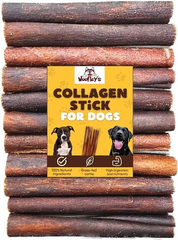 Woofley's 6 Inch Collagen Sticks for Dogs - (Thick -50 Count) Bully Stick Rawhide Alternative Dog Chews No Hide Bones for Medium & Large Dogs in Kuwait