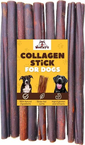 Woofley's 6 Inch Collagen Sticks for Dogs - (Thick -50 Count) Bully Stick Rawhide Alternative Dog Chews No Hide Bones for Medium & Large Dogs in Kuwait