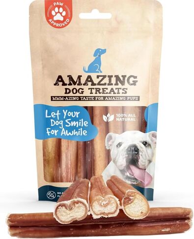 Amazing Dog Treats Bully Sticks 6 Inch Medium Size – Long Lasting Dog Chews for Small Medium Dogs, Single Ingredient Natural Dog Bones Long Lasting, 100 Count Bulk Dog Bully Sticks in Kuwait
