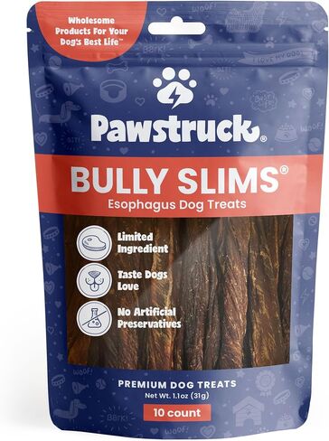 Pawstruck 5" Bully Slims, 100% Natural, Jr Gullet Beef Chew, 20 Count in Kuwait