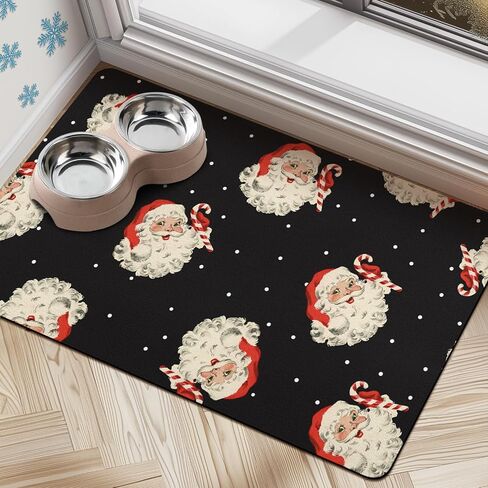 Halloween Dog Food Mats for Floors Pink, Absorbent Dog Bowl Mat for Food and Water, Quick Dry Pet Cat Food Mat Non-Slip Pet Supplies in Saudi Arabia