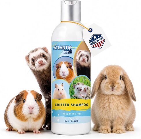 Critter Shampoo for Small Pets - 8oz Small Animal Fragrance Free Shampoo - Pet Shampoo for Small Critters Including Ferrets, Guinea Pigs Ferrets, Hedgehogs, Sugar Gliders, Rabbits, and Hamsters in Kuwait