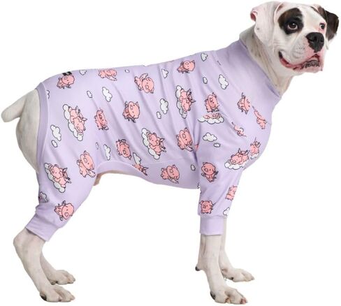 Spark Paws Dog Pajamas - Stretch Onesie Recovery Full Leg Surgery Suit PJS in Kuwait
