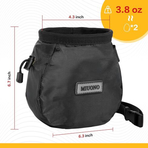 MIUONO Chalk Bag with 2 Chalk Balls, Belt, Carabiner Clip, Brush Loop and Zippered Pocket for Climbing, Bouldering, Gymnastics, Cross Fit and Lifting in Kuwait