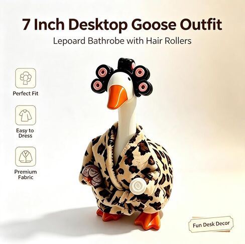 Desk Goose Outfits 7 Inch Leopard Print Mini Desk Goose Costume Accessories in Saudi Arabia