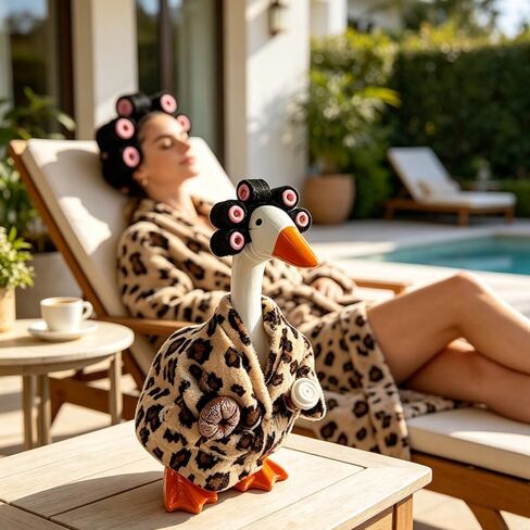 Desk Goose Outfits 7 Inch Leopard Print Mini Desk Goose Costume Accessories in Saudi Arabia
