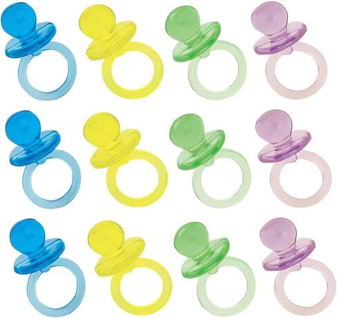 Unique Plastic Pacifier Favors - Assorted Colors, 18 Pcs in Kuwait