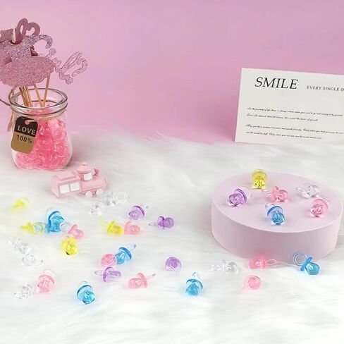 Unique Plastic Pacifier Favors - Assorted Colors, 18 Pcs in Kuwait