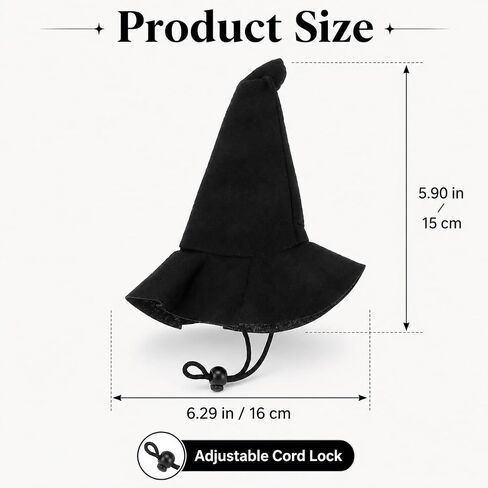 2Pcs Dog Witch Hats, Black Halloween Pet Hats for Dogs and Cats in Saudi Arabia