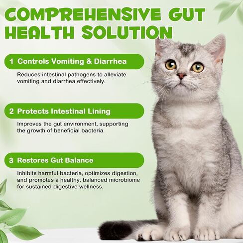 Probiotics for Cats, Cat Probiotic with Prebiotic and Enzymes, 3 in 1 Cat Probiotic Drops, Cats Probiotics Supplement Help Digestive Support Gut Health in Kuwait
