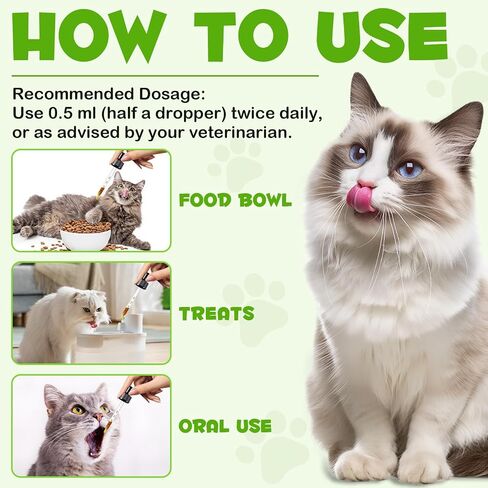 Probiotics for Cats, Cat Probiotic with Prebiotic and Enzymes, 3 in 1 Cat Probiotic Drops, Cats Probiotics Supplement Help Digestive Support Gut Health in Kuwait