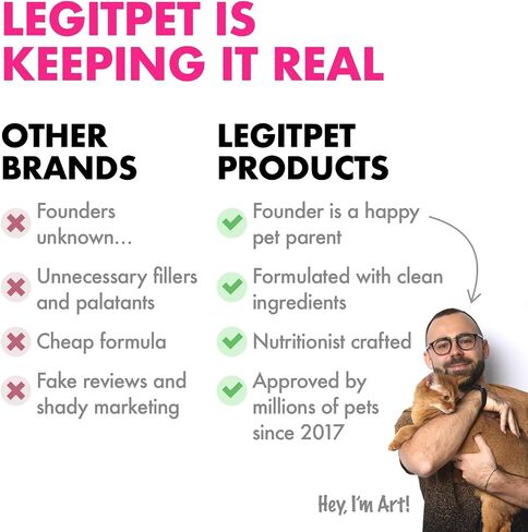 LEGITPET Probiotic Cat Treats with Prebiotics – Digestive Support Soft Chews with Pumpkin & Papaya – Supports Gut Health, Stool Quality & Immune Function – 100 Pet Chicken-Flavored Chews in Saudi Arabia