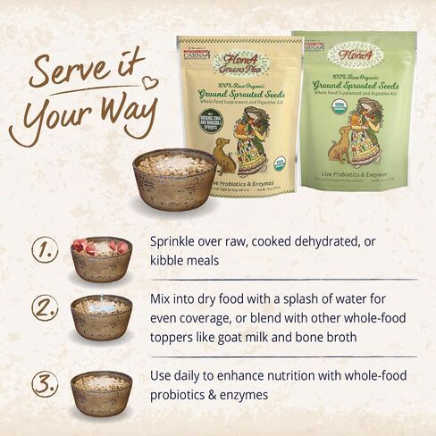 CARNA4 Flora4 Probiotic Food Topper for Dogs & Cats, Greens Plus,18oz in Kuwait