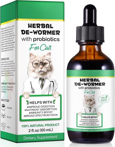Specifically Formulated for Cats, Cats Natural Broad Spectrum, Digestive Support, Promotes Gut Health & Flora Balance, Cat Multivitamin Supplement Drops with Probiotic in Kuwait