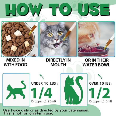Specifically Formulated for Cats, Cats Natural Broad Spectrum, Digestive Support, Promotes Gut Health & Flora Balance, Cat Multivitamin Supplement Drops with Probiotic in Kuwait