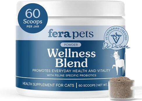 Fera Pets Cat Multivitamin- Daily Wellness Blend with Probiotics, 60 Scoops in Saudi Arabia