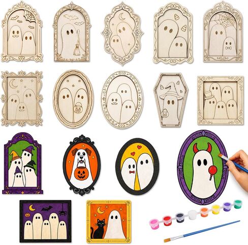 Jpfezry 16 Sets Halloween Ghost Paint Your Own Photo Frames in Kuwait