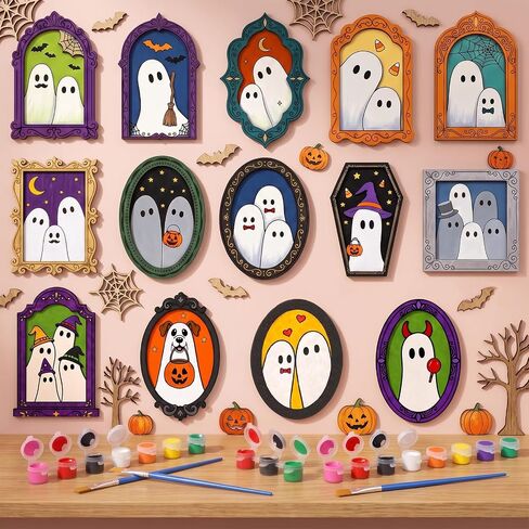 Jpfezry 16 Sets Halloween Ghost Paint Your Own Photo Frames in Kuwait
