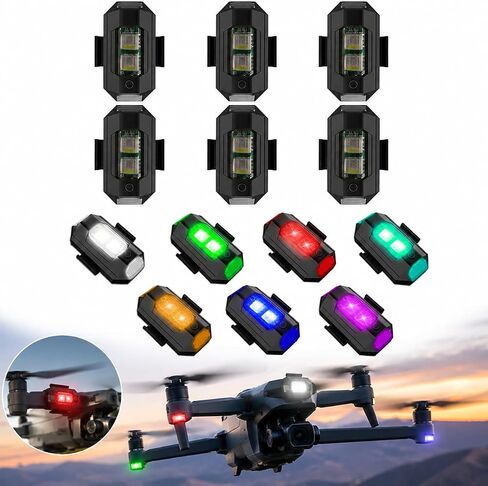 4Pcs LED Strobe Drone Light 7 Colors USB Charging Flying Anti-Collision Night Lights for Remote Control Drone,Motorcycle,Car,Bike,RC Car,RC Boat in Saudi Arabia