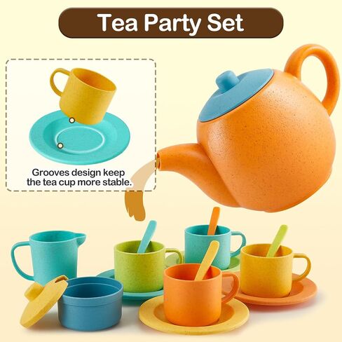 Buyger Kids Kitchen Accessories and Tea Set Play Dishes for Kids Kitchen in Kuwait