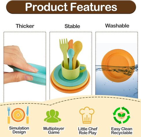 Buyger Kids Kitchen Accessories and Tea Set Play Dishes for Kids Kitchen in Kuwait