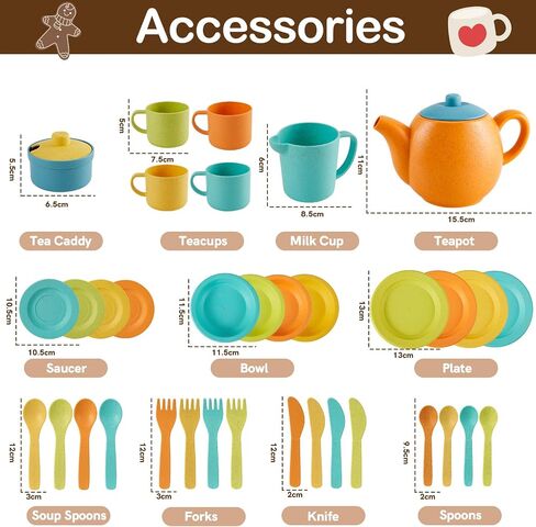 Buyger Kids Kitchen Accessories and Tea Set Play Dishes for Kids Kitchen in Kuwait