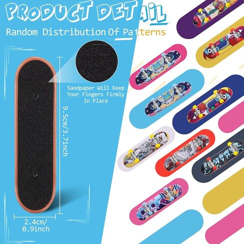 Civaner 10 Pack Finger Skateboards for Kids DIY Fingerboard Set, Graphic in Kuwait