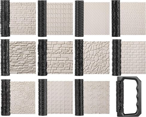 Conderyang 13Pcs 3D Printed Clay Texture Roller Set 12-Pattern in Kuwait