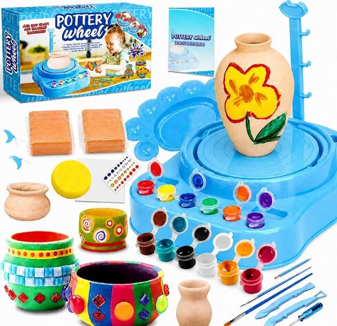 Insnug Pottery Wheel for Kids - Arts and Crafts for Kids Ages 8-12,Kid Pottery Wheel Kit Toys with Modeling Clay Sculpting Tools for Girls Boy Birthday Christmas Gift for 6 7 8 9 10 11 12+ in Kuwait