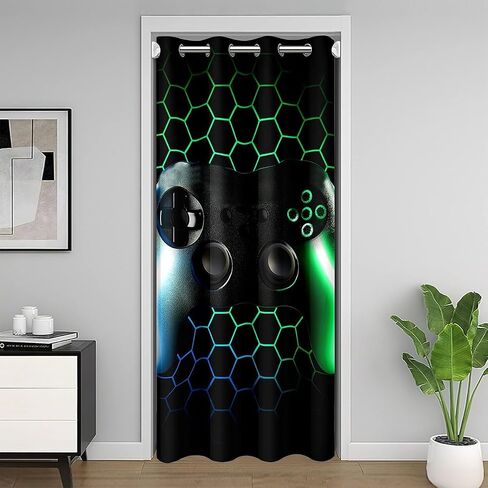 Gamer Closet Door Cover Curtain34 x80 Game Room Decor Gaming Decorative Door Curtain for Doorway Privacy Cases Home Decor Gamepad Cool Fluorescent Red Gamepad Window Treatments in Kuwait
