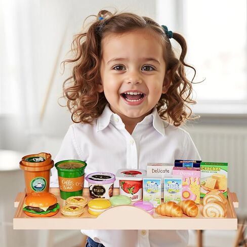 Pupu Pig Grocery Store Playset, Pretend Play Toys for Toddlers Gifts in Saudi Arabia