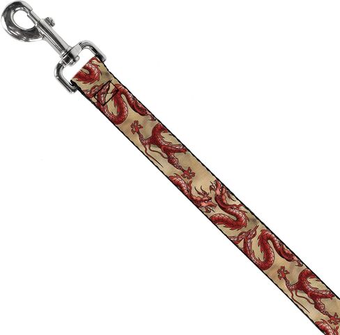 Buckle-Down Pet Leash - Dragons Tan - 4 Feet Long - 1" Wide in Kuwait