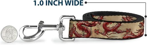 Buckle-Down Pet Leash - Dragons Tan - 4 Feet Long - 1" Wide in Kuwait