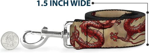 Buckle-Down Pet Leash - Dragons Tan - 4 Feet Long - 1" Wide in Kuwait