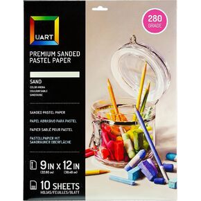 Uart Sanded Pastel Art Paper, Off-White, 9" x 12" Paper, Grit #280, 10 Sheet Pack in Kuwait