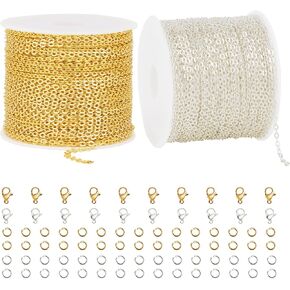 2 Rolls Paperclip Chain for Jewelry Making 33FT Jewelry Chain Links in Kuwait