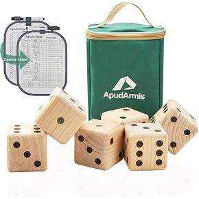 ApudArmis Giant Wooden Yard Dice, 3.5In Pine Lawn Game for Family in Saudi Arabia