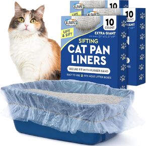 Alfapet Original Sifting Cat Litter Box Liners - Extra Giant 30 Count - Tear-Resistant Cat Litter Bags - Waterproof Kitty Litter Liners - Fits Almost All Litterbox Pan Sizes, 40" x 38", 30 lb Capacity in Saudi Arabia