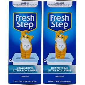 Fresh Step Drawstring Cat Litter Box Liners, Scented, 3 ft x 19 in, 7 Count in Kuwait