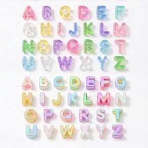 OVRUNS 52PCS A-Z Letter Beads Horizontal Hole Acrylic DIY Alphabet BagCharm in Saudi Arabia
