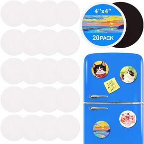 ESRICH 24Pack 3x3IN Round Mini Canvas Magnets, Small Magnetic Paint Canvas in Kuwait