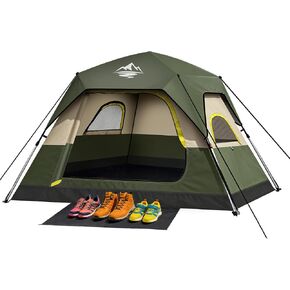 Instant Pop Up Tents for Camping, 2-3 Person Camping Tent Automatic 60s Setup Dome Tent, 2 in 1 Double-Layer Waterproof Family Tent for Hiking Backpacking in Kuwait