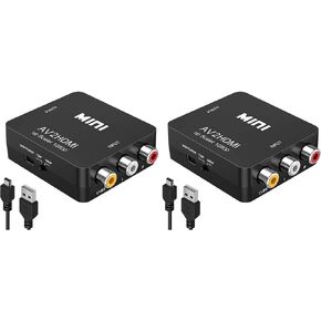 محول ار سي ايه الى HDMI، محول صوت فيديو مركب امتيك 1080P RCA CVBS AV الى HDMI متوافق مع N64 وي PS2 Xbox VHS VCR كاميرا DVD، يدعم PAL/NTSC مع كيبل طاقة USB in Kuwait