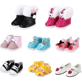8 Pair Doll Shoes Fits 18 Inch American Doll Accessoires in Saudi Arabia
