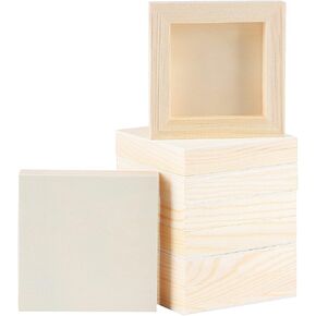 ADXCO 8 Pack Wood Panels 4 x 4 Inch Unfinished Wood Canvas Wooden Panel Boards for Painting, Pouring, Arts Use with Oils, Acrylics in Kuwait