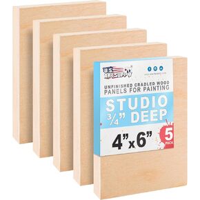 U.S. Art Supply 18" x 24" Unfinished Cradled Wood Panels for Painting in Kuwait