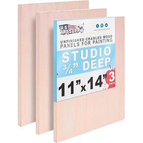 U.S. Art Supply 18" x 24" Unfinished Cradled Wood Panels for Painting in Saudi Arabia